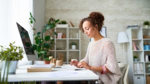 woman working from home